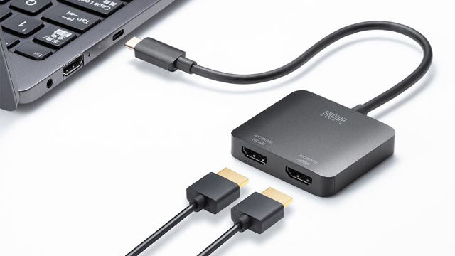 Type-C 1�{�ŁA2��ʏo�͂ł���u�ϊ��A�_�v�^�v