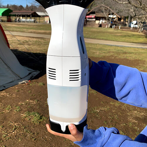 テントの結露をスッキリ除去！バキュームクリーナー