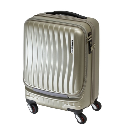 スーツケース（機内持ち込みサイズ・鍵付・ストッパー付・TSAロック・4輪キャリーケース・36L・シャンパンゴールド） 1-216SGD