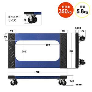 平台車（耐荷重100・120・150・200・250・300・350kg・横幅760×奥行