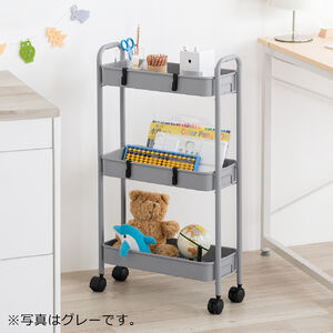 キッチンワゴン スリム キャスター付 バスケットラック 収納