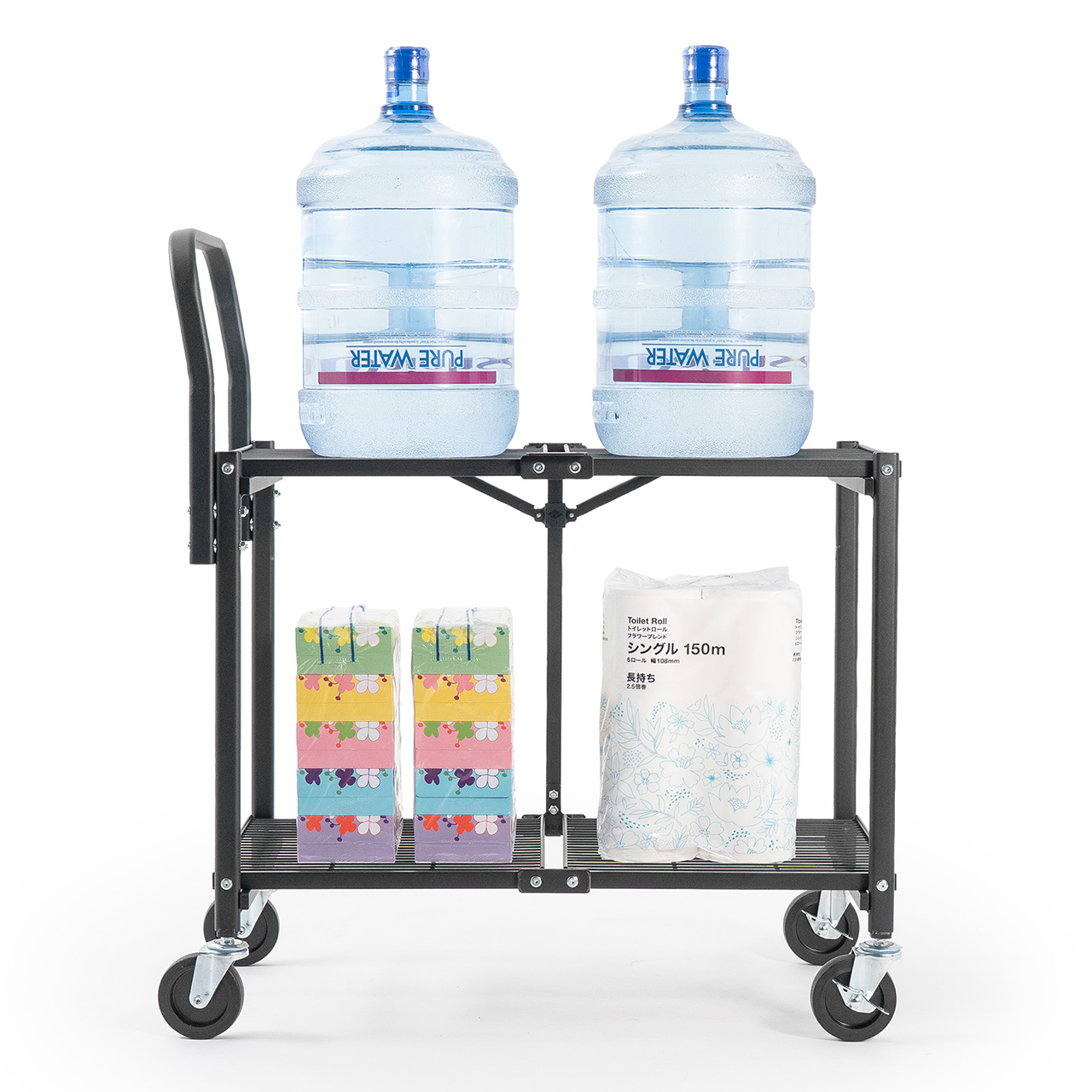 �܂肽���݃X�`�[�����S�� ���ω׏d160kg 2�i��� ���b�N �L���X�^�[�t�� �L�����[�J�[�g ��� �V�F���t �I �V�V�[�g�t�� �u���b�N