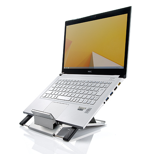 ノートパソコンスタンド（iPad・タブレットPCスタンド・エルゴノミクスデザイン・持ち運び対応） 100-CR004