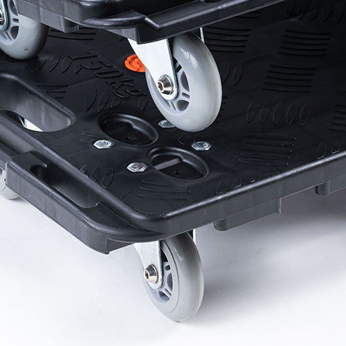 平台車 連結 4輪自在 スタッキング可能 滑り止め付 耐荷重150kg 2台セット 100-CT001-2