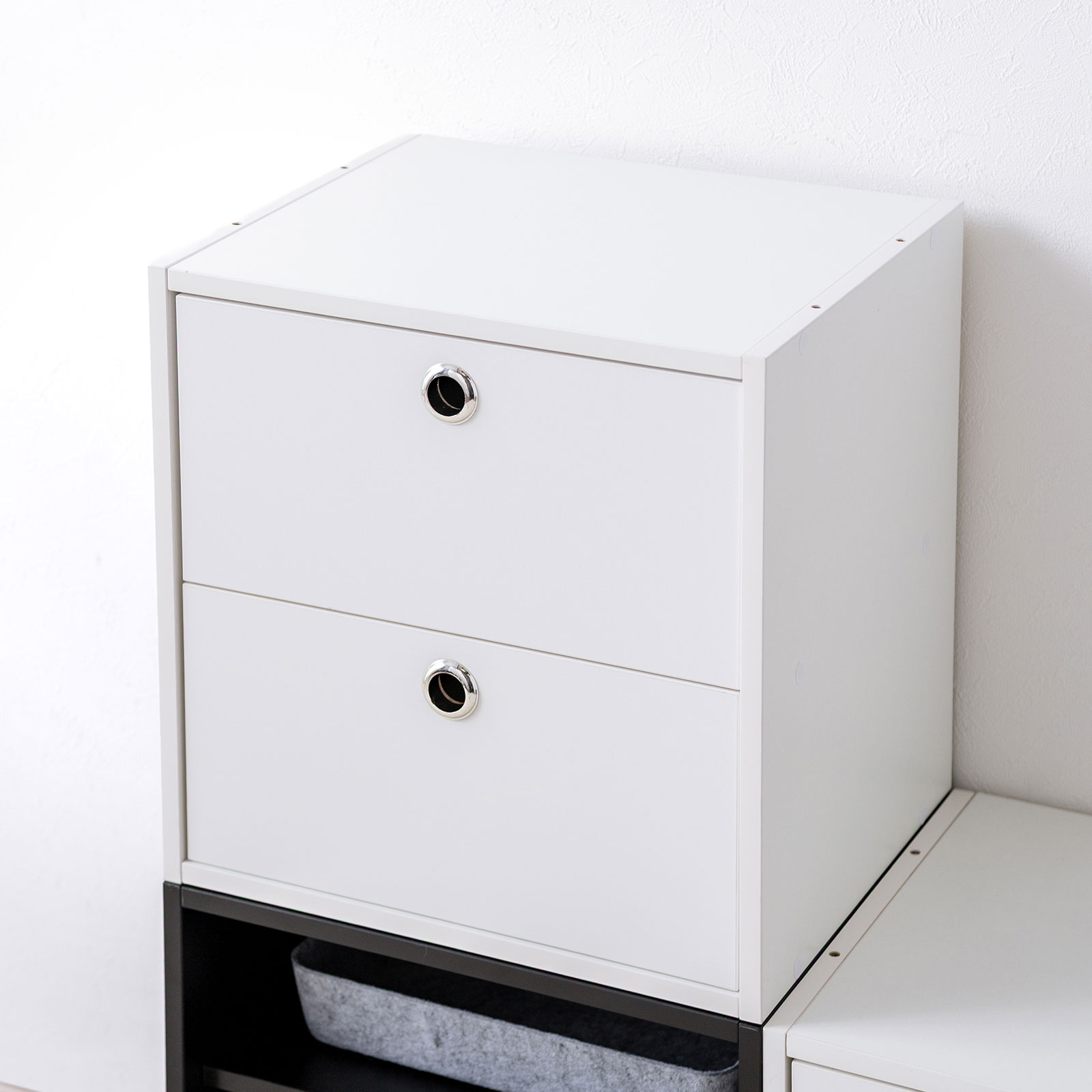 �L���[�u�^���[�{�b�N�X �����o�� ��35�~���s29.5�~����35cm 2�i�� ���������[�I �A�N�X�^ DVD Switch �z���C�g
