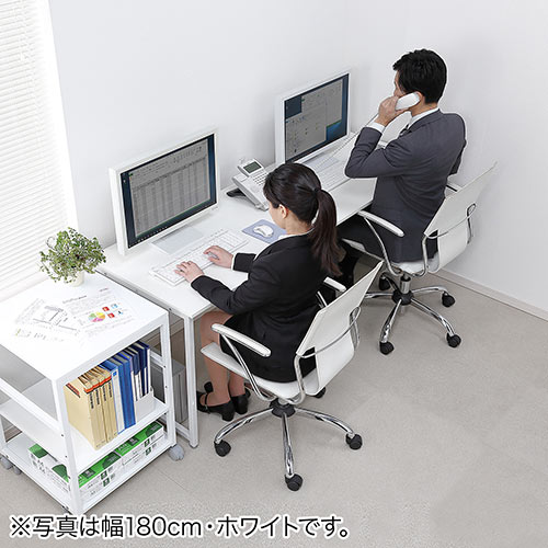 【美品】パソコンデスク　サンワサプライ　ホワイト　アーム取付可能60×70×70