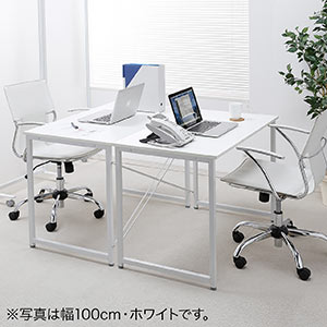 シンプルデスク ワークデスク モニターアーム対応 幅140cm 奥行60cm ホワイト 選挙グッズ 100-DESKF005 |サンワダイレクト