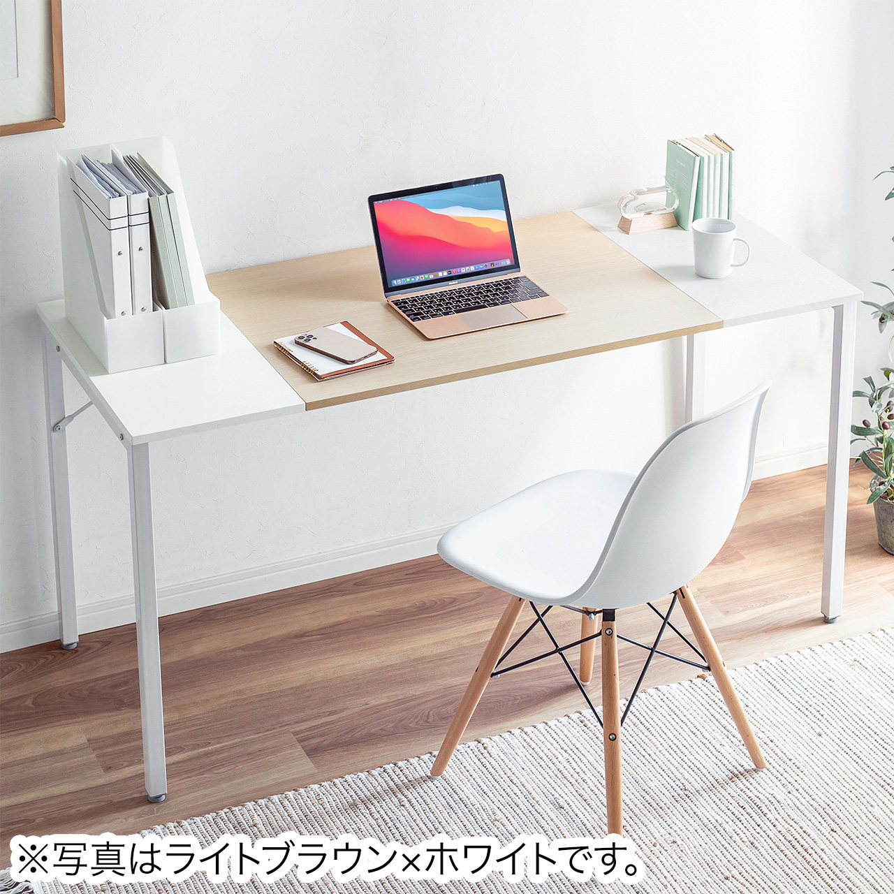 オフィス家具【色: ブラウン】HUGOWパソコンデスク ゲーミングテーブル シンプルワークデ