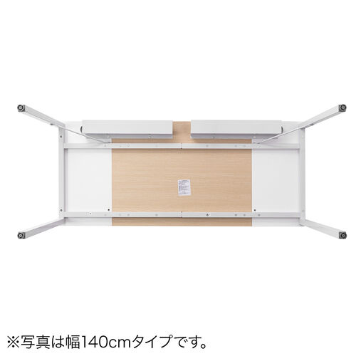 シンプルワークデスク ミーティングテーブル 2色天板 モニタアーム対応 ケーブルトレー付き 組立簡単 横幅160cm 奥行60cm 100-DESKF043LB1