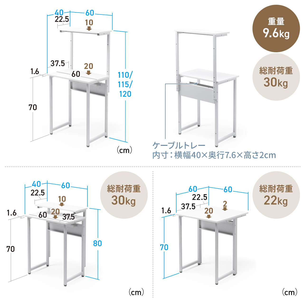 p\RfXN 3WAYp\RbN Tue[ut 60cm s40cm ω׏d30kg RpNg ItBX c [NfXN ubN 100-DESKF060BK