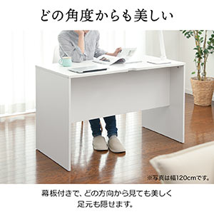 パソコンデスク（幅100cm×奥行60cm×高さ72cm・白） 100-DESKH009W |サンワダイレクト