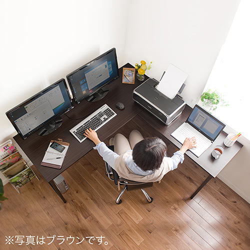 高評価送料無料 パソコンデスク L字 木製 デスク 机 PCデスク 幅100 オフィス 学習机 オフィスデスク 収納兼用 省スペース 左右配置自在FY-D-2 木材