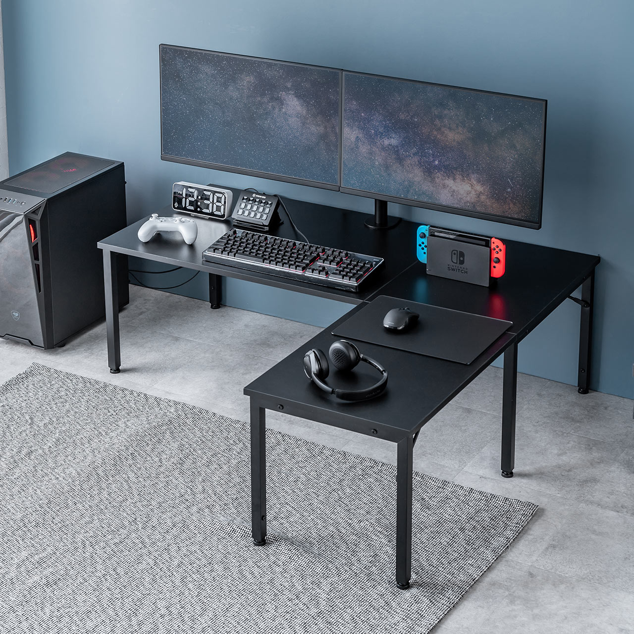 LfXN L^[fXN p\RfXN ؐ fXN R[i[fXN 5iK 120cm ubN 100-DESKL019BK