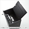 ルーター＆電源タップ収納ボックス（ケーブル配線処理・iPhone/スマホ/タブレットスタンド搭載・幅28cm・木目） 100-DESKS002M