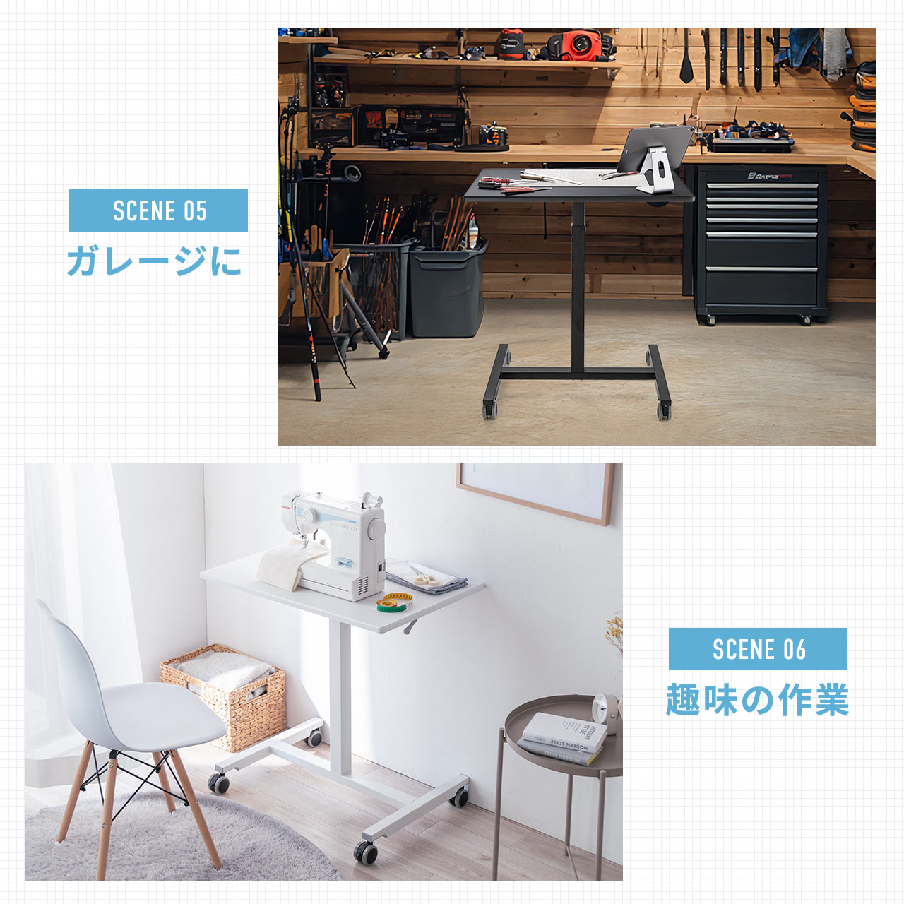 �X�^���f�B���O�f�X�N �㉺���~�f�X�N �K�X�����~ �d���s�v ���~��40cm ��75cm ���s50cm ���Ɍy�� �u���b�N