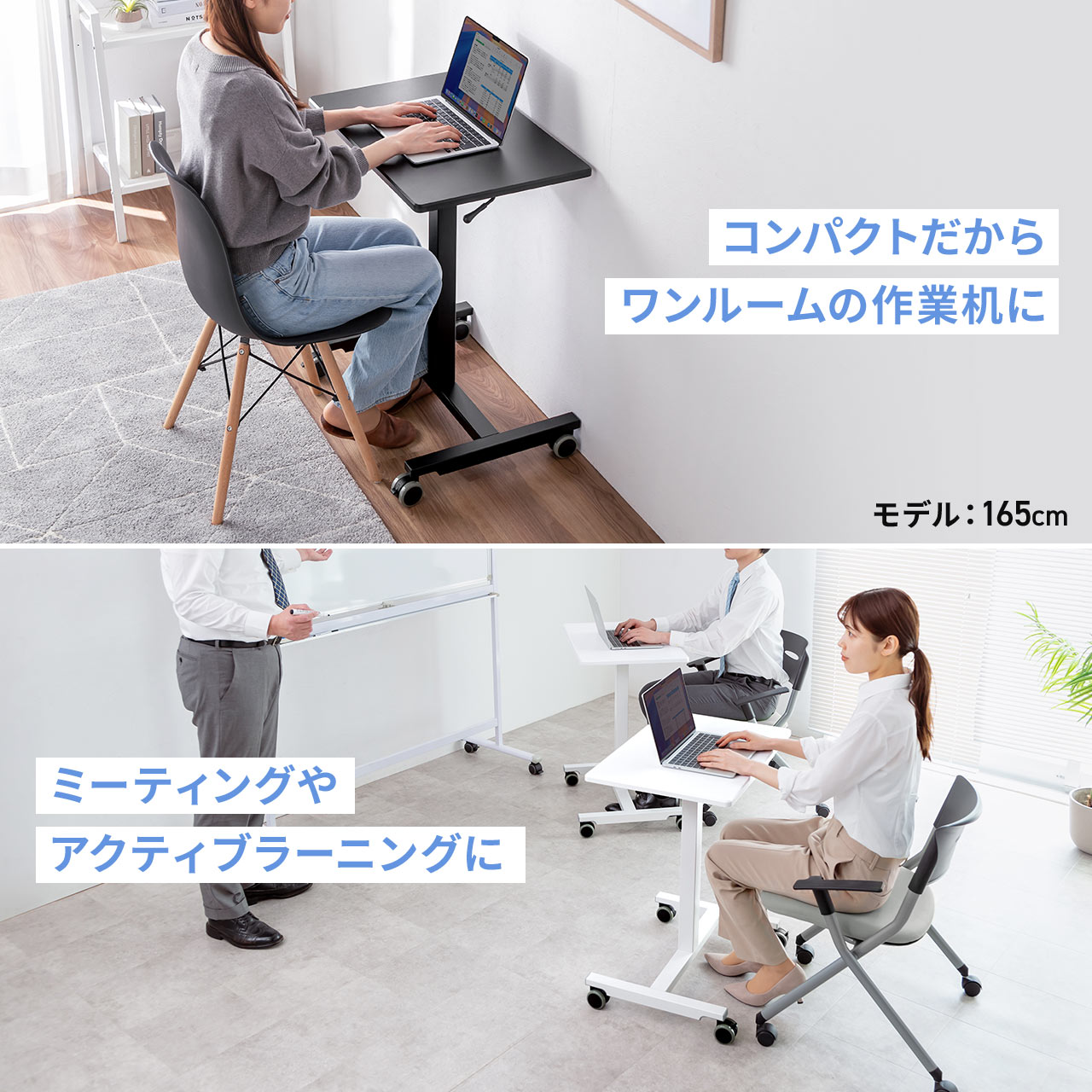 X^fBOfXN RpNg KX~ 62cm s43cm 76`110cm LX^[t Ɍy 肷h~ ubN 100-ERD048BK