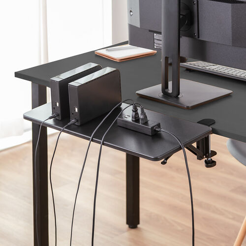 �f�X�N�G�N�X�e���_�[ �� �V�g�� ��t �܂肽���� �e�[�u���g�� �N�����v�Œ� �L�[�{�[�h�g���[ ��55cm ���s25cm �u���b�N