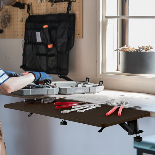 �f�X�N�G�N�X�e���_�[ �� �V�g�� ��t �܂肽���� �e�[�u���g�� �N�����v�Œ� �L�[�{�[�h�g���[ ��70cm ���s25cm �u���b�N