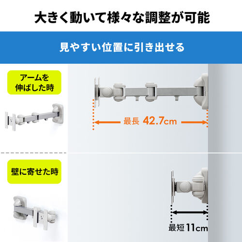 �y6��Z�b�g�z���j�^�[�A�[�� �ǖʌŒ� �f�B�X�v���C�A�[�� �Ǌ|�� 3�֐� �ω׏d10kg