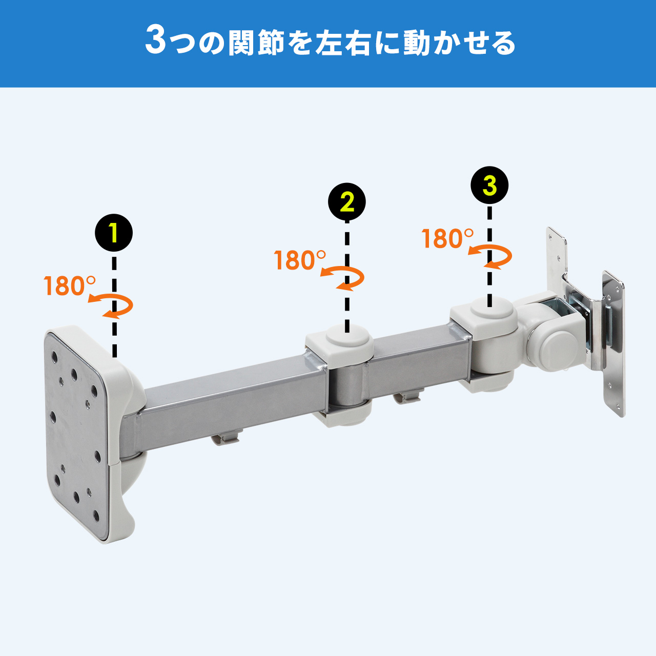 �y6��Z�b�g�z���j�^�[�A�[�� �ǖʌŒ� �f�B�X�v���C�A�[�� �Ǌ|�� 3�֐� �ω׏d10kg