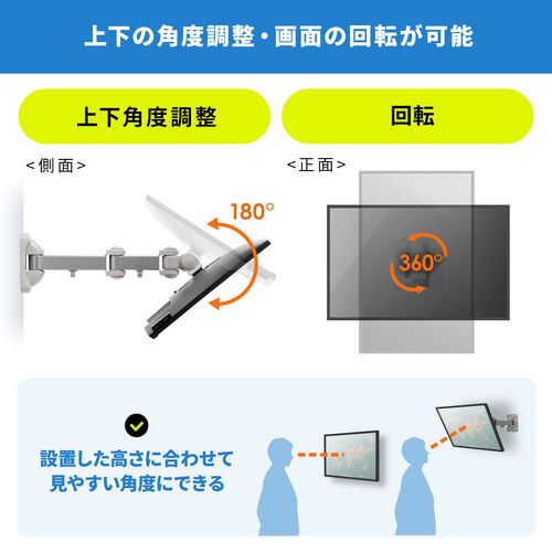 �y6��Z�b�g�z���j�^�[�A�[�� �ǖʌŒ� �f�B�X�v���C�A�[�� �Ǌ|�� 3�֐� �ω׏d10kg