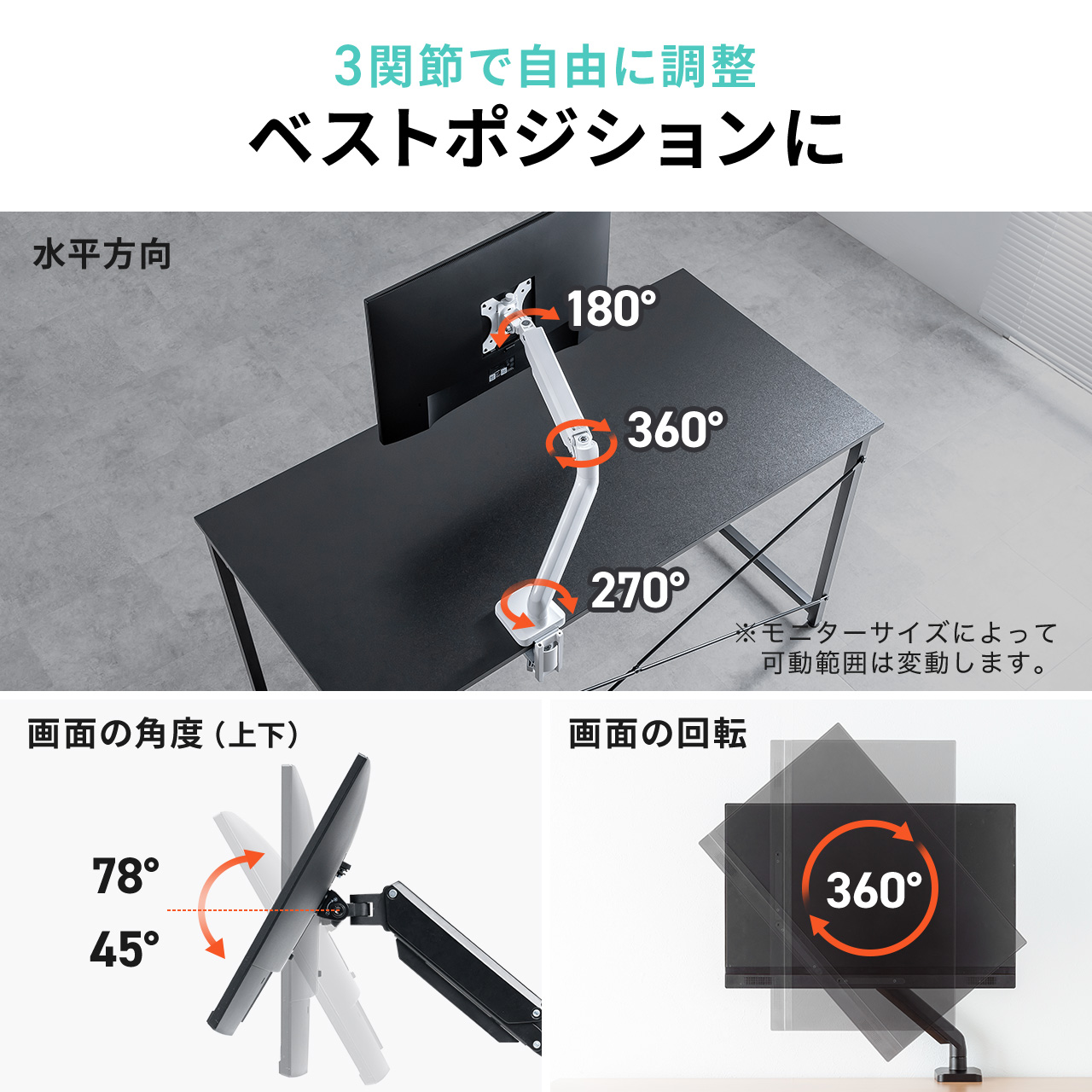 �y4��Z�b�g�z���j�^�[�A�[�� �V���O�� �K�X 32�C���` �㉺ ���E �ω׏d12kg�܂őΉ�