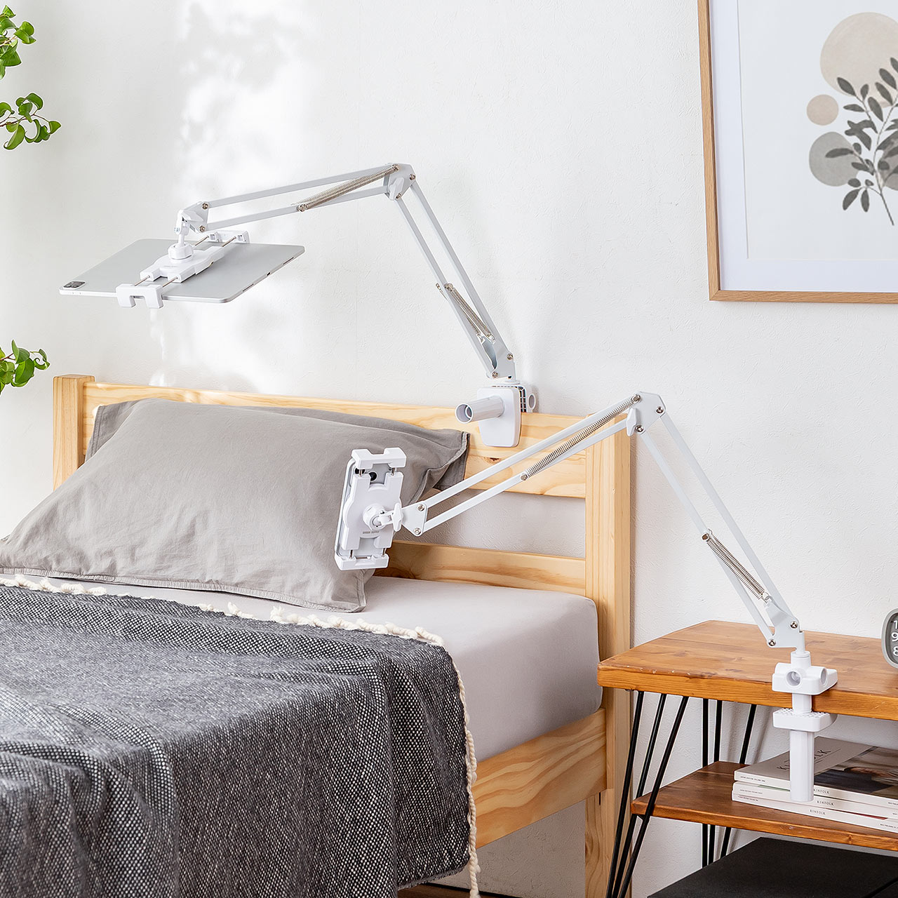 �^�u���b�g�A�[���X�^���h �Q�Ȃ��� �A�[�� �X�}�z�A�[�� �N�����v�Œ莮 3�֐� �x�b�h�T�C�h��t�\ 360�x��] �z���C�g