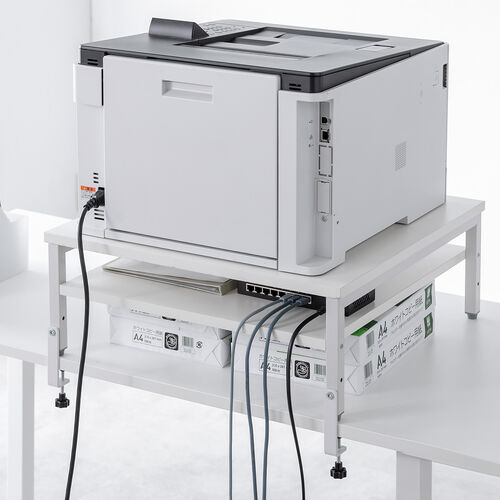 �v�����^�� ��� ���[�U�[�v�����^�[�ݒu �N�����v�Œ� �I�t�B�X �R���p�N�g2�i �ω׏d50kg 52�~52cm �z���C�g