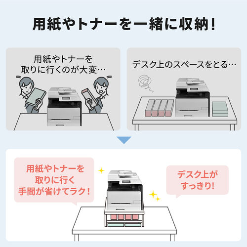 �v�����^�� ��� ���[�U�[�v�����^�[�ݒu �N�����v�Œ� �I�t�B�X �R���p�N�g2�i �ω׏d50kg 52�~52cm �z���C�g