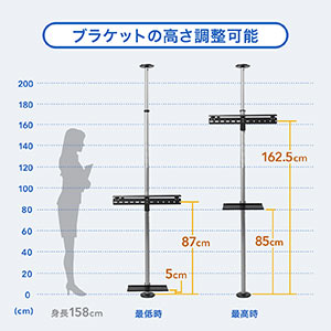 テレビスタンド（支柱・突っ張り棒・32型/40型/43型/49型/50型/52