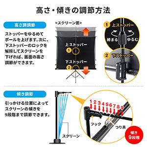 プロジェクタースクリーン 84インチ 三脚式 自立式 持ち運び可能 選挙