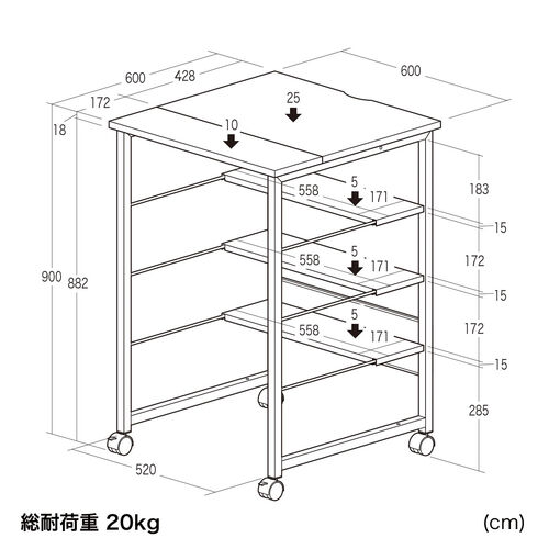v^ Vb_[[bN v^bN }`bN I[vbN LX^[t It 60cm~s60cm~90cm 100-RAC020W