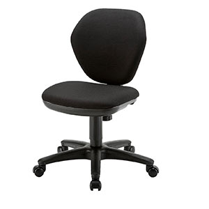 オフィスチェア 事務椅子 ロッキング キャスター付 コンパクト ブラック
