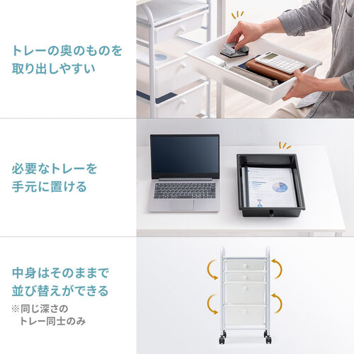 キャノウさん専用ページ SNW-106GY【キャビネット（グレー）】書類・小物が整理しやすい3
