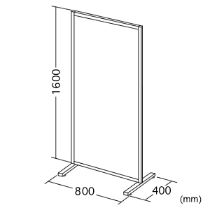 自立式 パーテーション 半透明 3枚セット（W800×H1600） 100-SPT001-3 