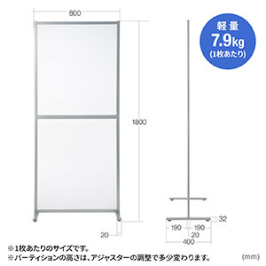 パーテーション パネル APパネル 幅90 高さ180cm 間仕切りパーティション (クリア ) の通販 | ガラージ 【 Garage 】