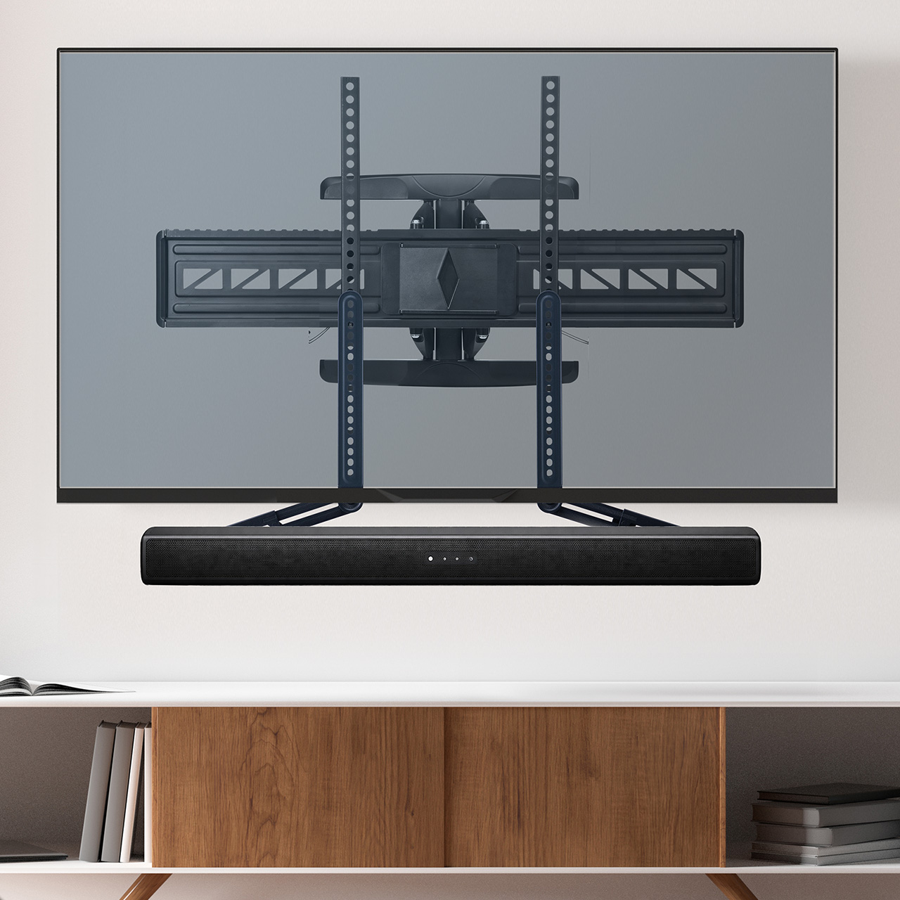 �T�E���h�o�[�X�^���h VESA�}�E���g 75�`600mm �X�s�[�J�[�X�^���h �ėp ���t������ �ω׏d 5kg �㉺�Ή� �e���r�X�^���h���p�\