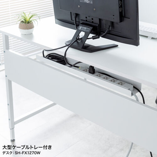 �p�\�R���f�X�N �t���L�V�u���f�X�N W1400 �z���C�g �����ύX 2�i�K ����70cm ����72cm ��^�P�[�u���g���[�t �L���X�^�[ �A�W���X�^�[ �ω׏d50kg