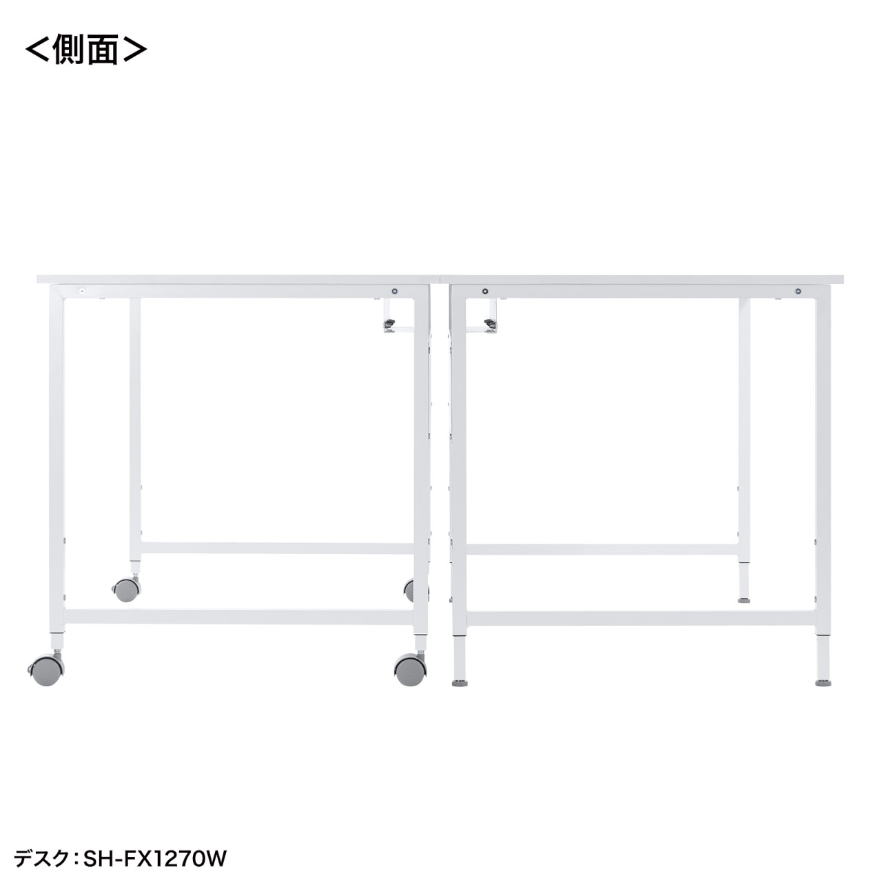 �p�\�R���f�X�N �t���L�V�u���f�X�N W1400 �z���C�g �����ύX 2�i�K ����70cm ����72cm ��^�P�[�u���g���[�t �L���X�^�[ �A�W���X�^�[ �ω׏d50kg