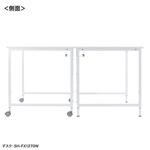 �p�\�R���f�X�N �t���L�V�u���f�X�N W1400 �z���C�g �����ύX 2�i�K ����70cm ����72cm ��^�P�[�u���g���[�t �L���X�^�[ �A�W���X�^�[ �ω׏d50kg