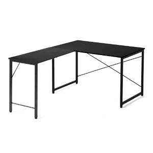 L字デスク シンプルデスク3 幅160cm 奥行120cm ブラックモニタ