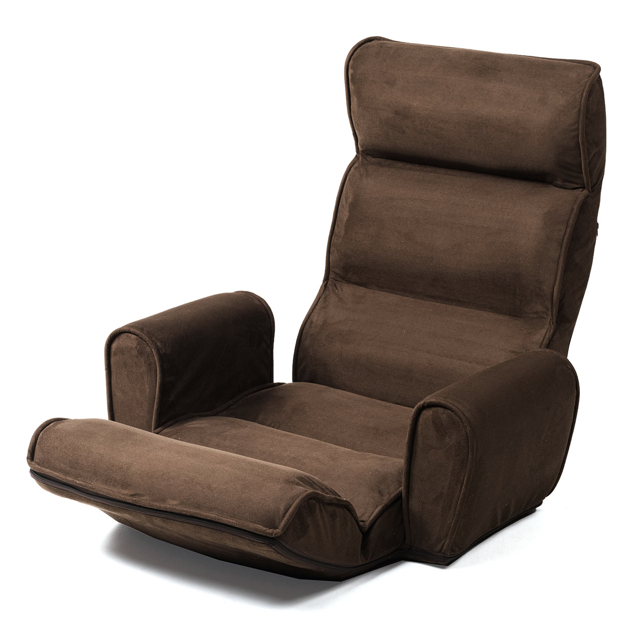 座椅子（ハイバック・ひじ掛け付き・14段階調節・低反発ウレタン 