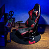 ゲーミング座椅子(リクライニング・肘付き・レバー式・ゲーミングチェア・360度回転・ブラック/グレー） 150-SNCF005GY