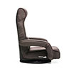 回転座椅子（ポケットコイル・レバー式リクライニング仕様・リクライニング連動肘掛け・ヘッドレスト・ランバーサポート・ブラウン）
