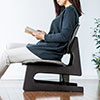 低座椅子（座敷椅子・木製フレーム・リモコンポケット付き）
