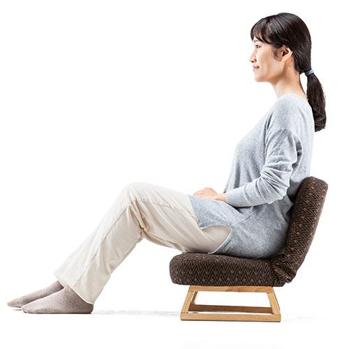 座敷椅子（高座椅子・正座椅子・和室・腰痛対策・背もたれ・脚裏