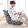 座椅子 ふわふわ コンパクト リクライニング 日本メーカー向陽技研製42段ギア 低反発ウレタン ファブリック グレー 150-SNCF032FGY