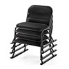 座敷椅子（高座椅子・和室・腰痛対策・スタッキング可能・4脚セット・ブラック）
