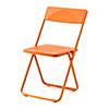折りたたみ椅子（おしゃれ・フォールディングチェア・スタッキング可能・SLIM・4脚セット・オレンジ）