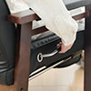 オットマン付き高座椅子 安楽椅子 PUレザー リクライニング ハイバック仕様 ヘッドレスト角度調整可能 サイドポケット付き 黒色 150-SNCH014